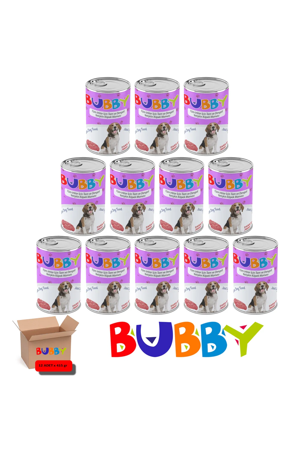 BUBBY%20DANA%20ETLİ%20YETİŞKİN%20KÖPEK%20KONSERVE%20YAŞ%20MAMA%20415%20GR