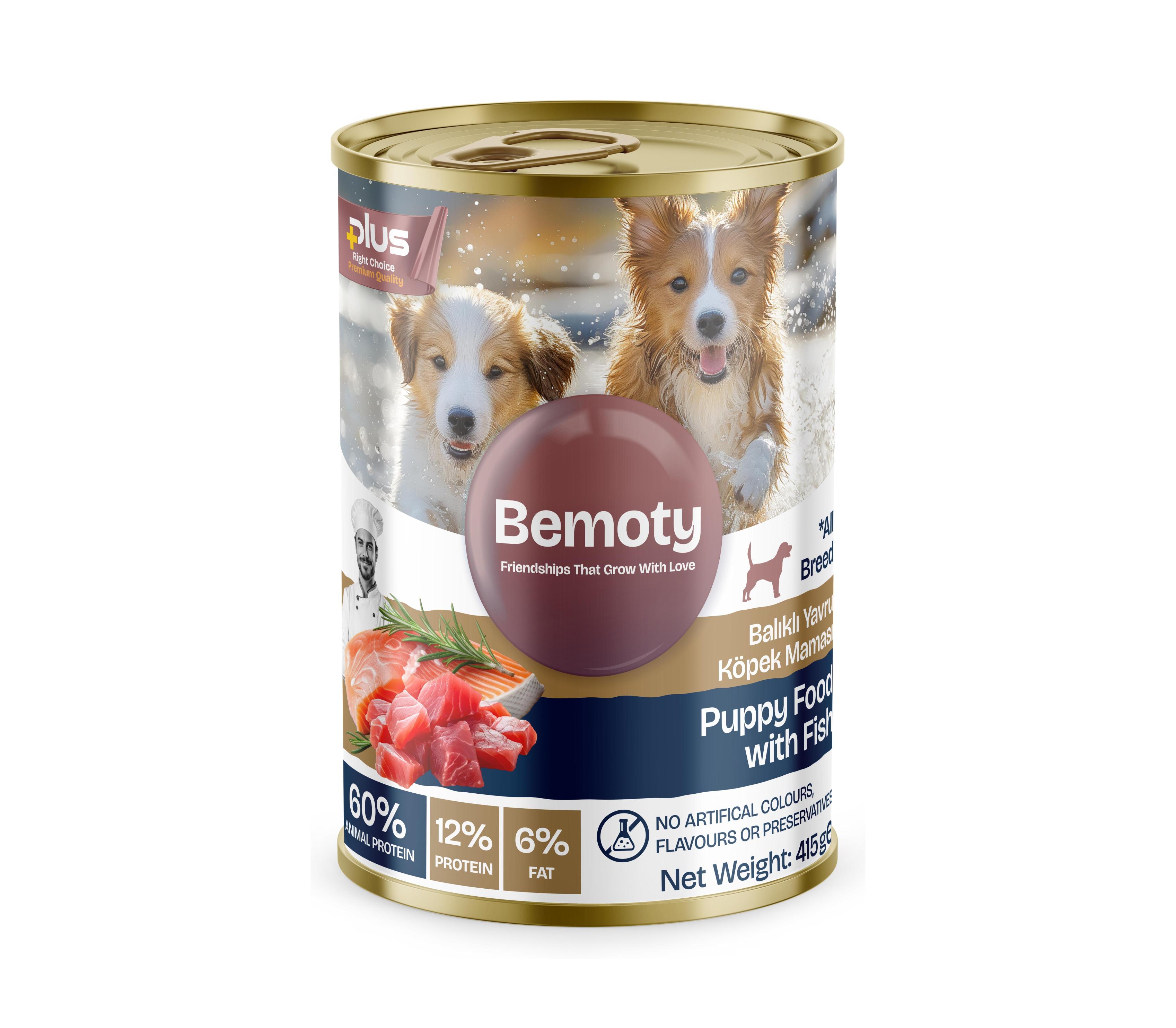 Bemoty%20Balıklı%20Yavru%20Köpek%20Konserve%20Mama%20415gr