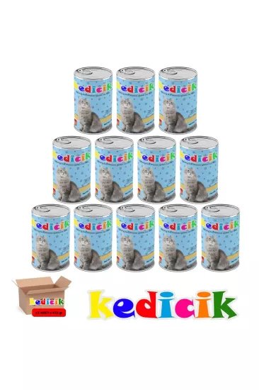 KEDİCİK BALIK ETLİ YETİŞKİN KEDİ KONSERVE YAŞ MAMA 415 GR