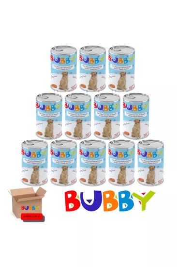 BUBBY BALIK ETLİ YETİŞKİN KÖPEK KONSERVE YAŞ MAMA 415 GR