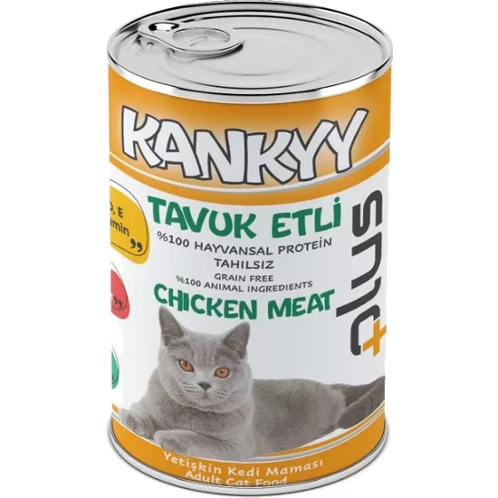 KANKYY TAVUK ETLİ YETİŞKİN KEDİ KONSERVE YAŞ MAMA 415 GR