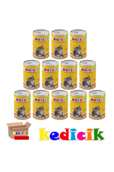 KEDİCİK TAVUK ETLİ YAVRU KEDİ KONSERVE YAŞ MAMA 415 GR