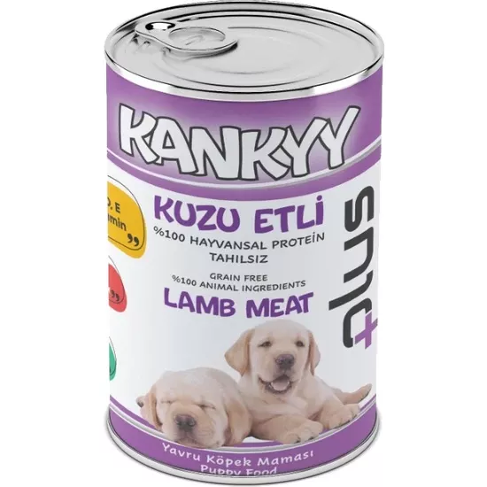 KANKYY KUZU ETLİ YAVRU KÖPEK KONSERVE YAŞ MAMASI  415 GR